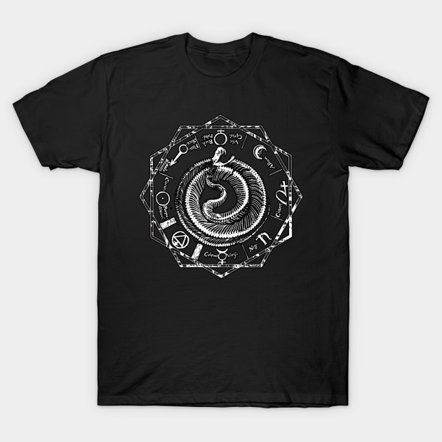 Serpent Magic Skeleton Astrological Sacred Geometry Totem T-Shirt by Esoteric Origins